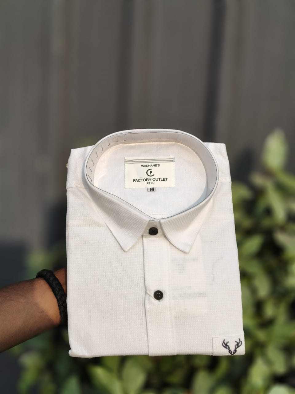 WAFFLE PLAIN SHIRTS WHITE