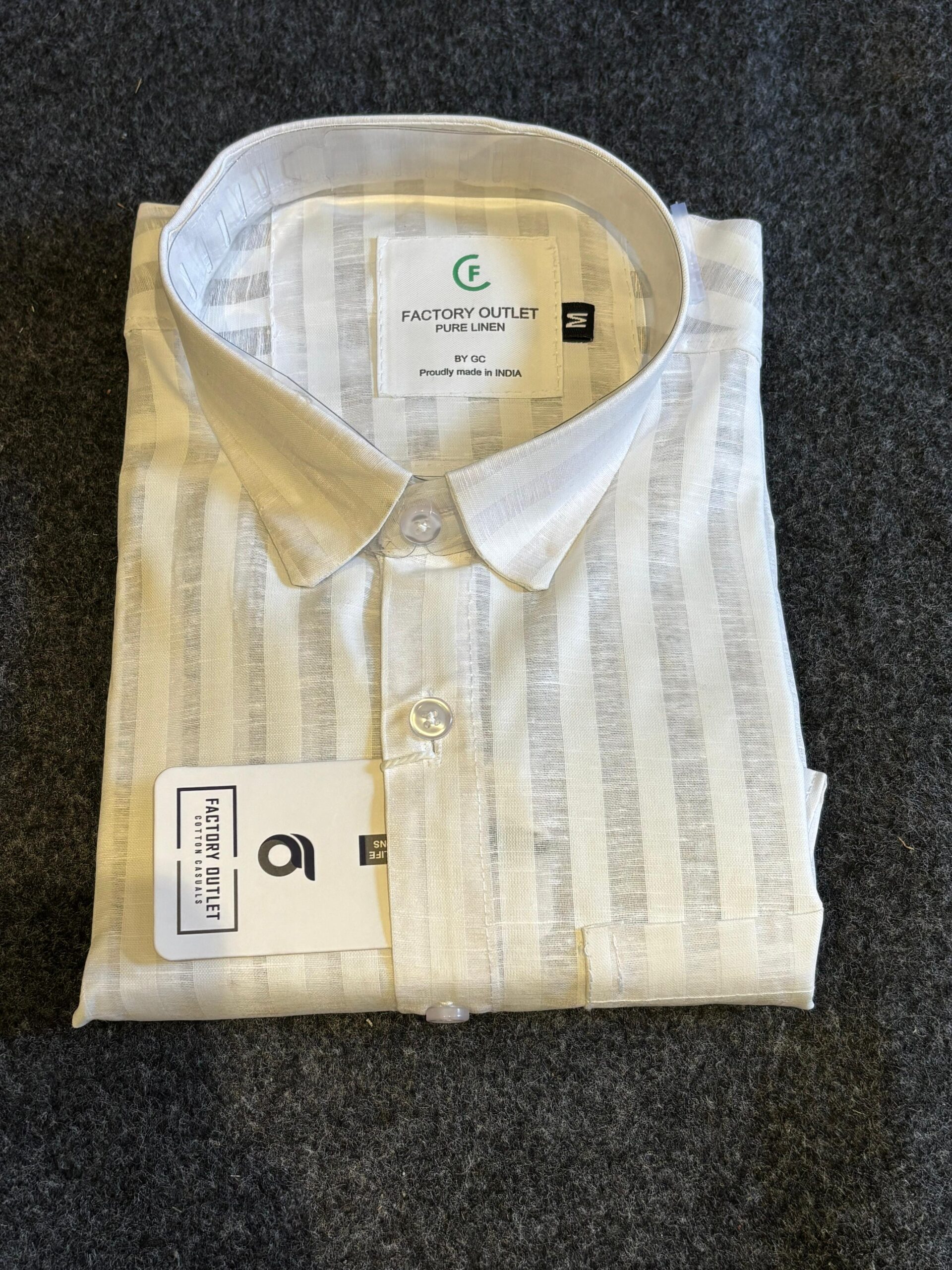 SUBTLE VERTICAL STRIPES LINEN PAPER KHADI - Image 2