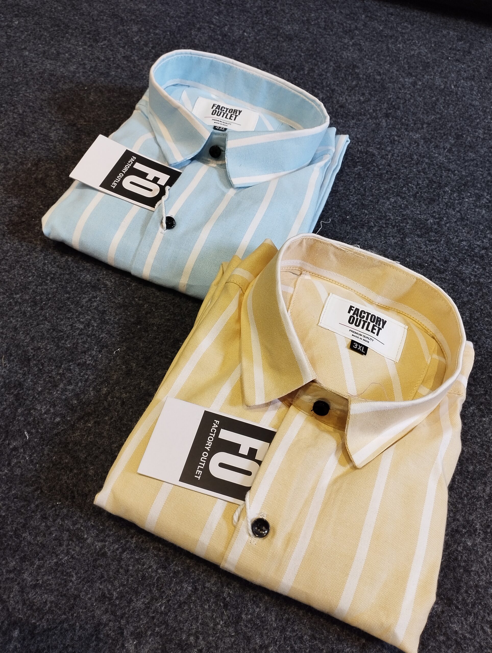 BIG SIZE OXFORD VERTICAL STRIPE SHIRT