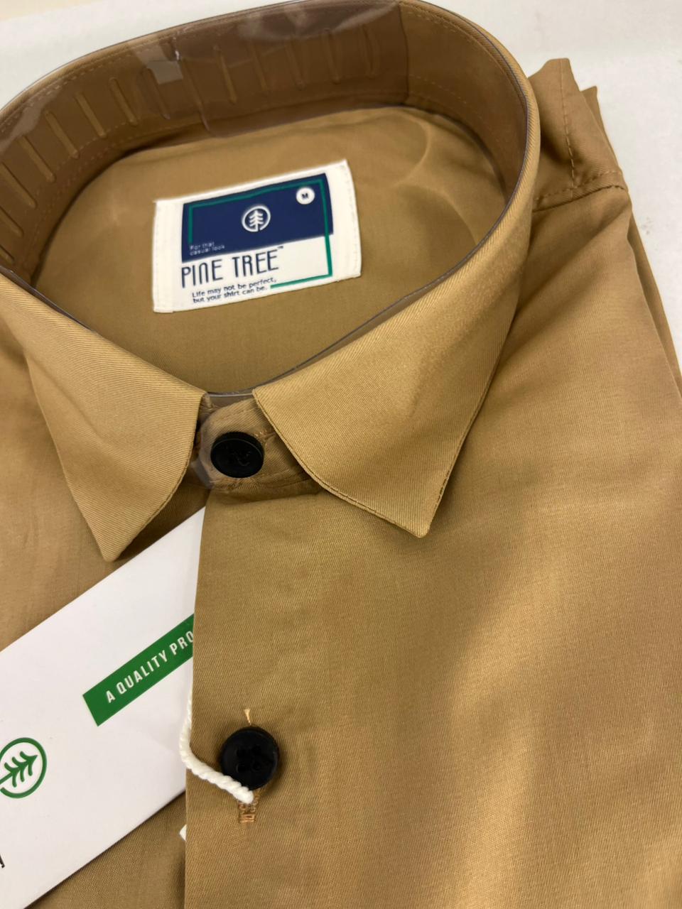 PLAIN IMPORTANT SATIN SHIRT CAMEL BROWN - Image 2