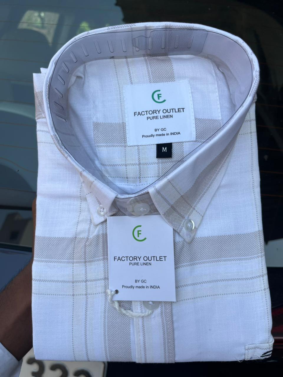 classic checks LOWER BUTTON LIGHT BEIGE
