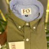 OXFORD LYCRA PLAIN SHIRT MOSS GREEN