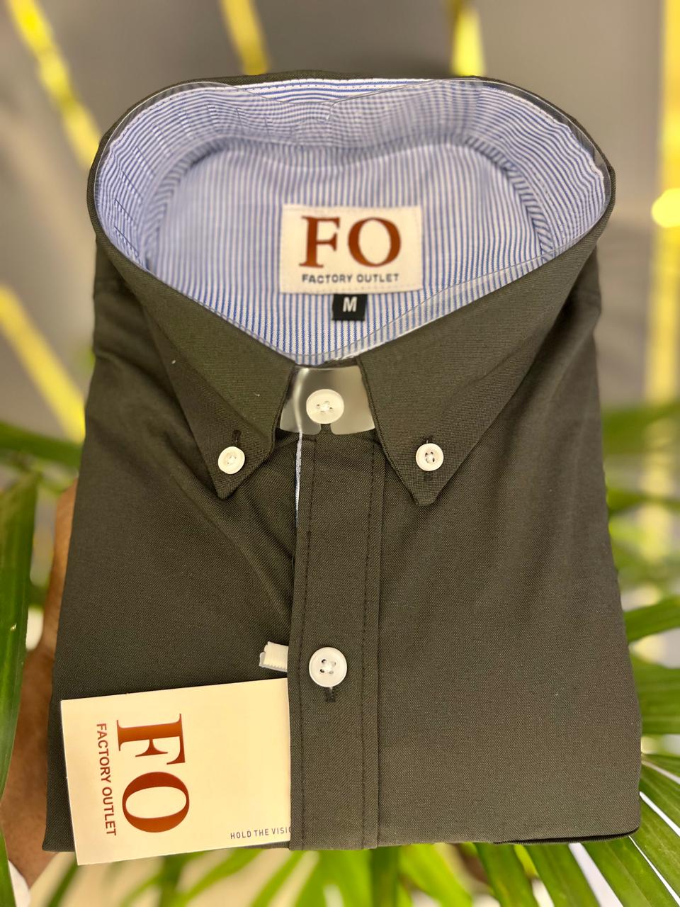 OXFORD LYCRA PLAIN SHIRT BLACK