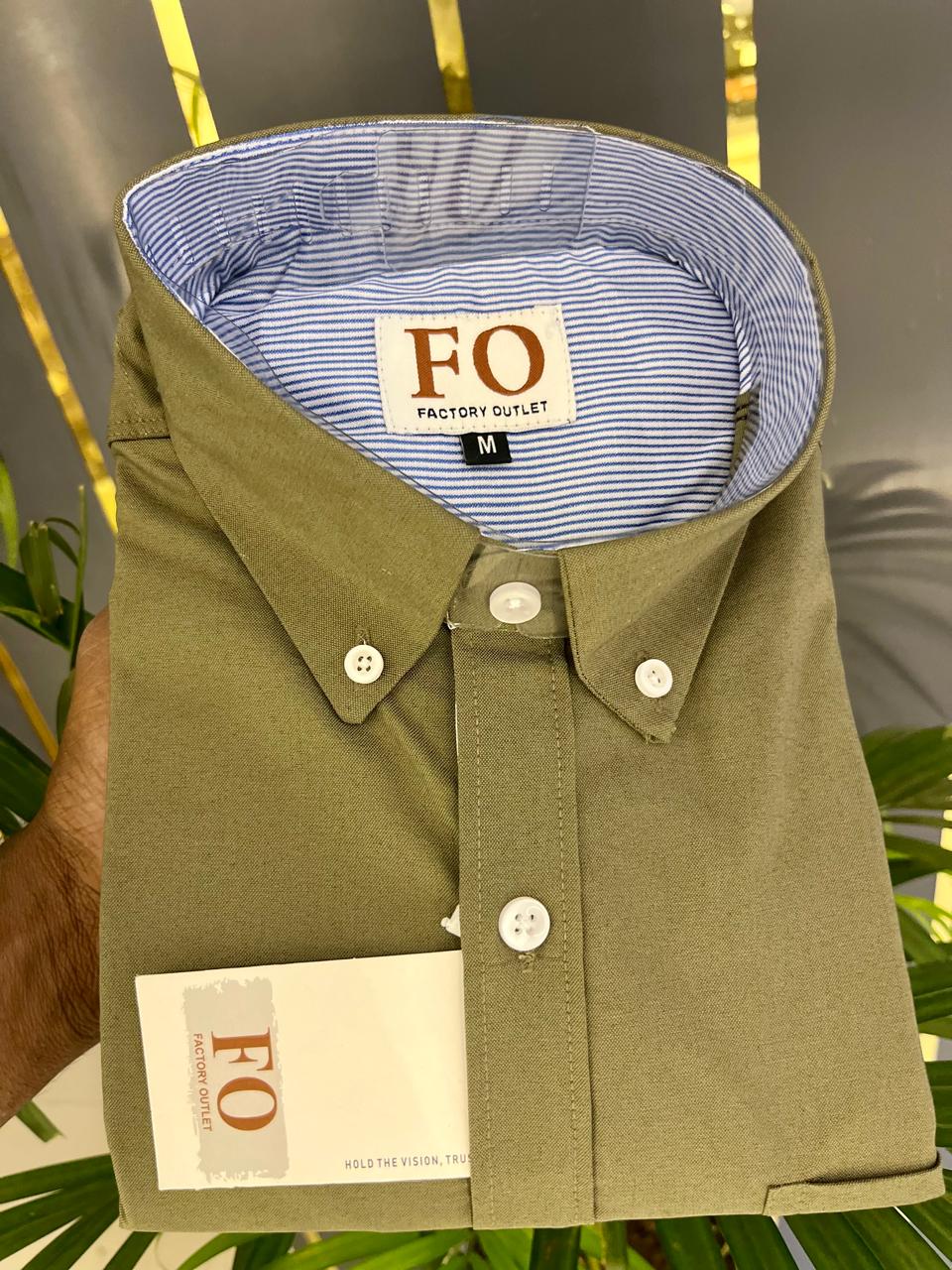 OXFORD LYCRA PLAIN SHIRT MOSS GREEN - Image 6
