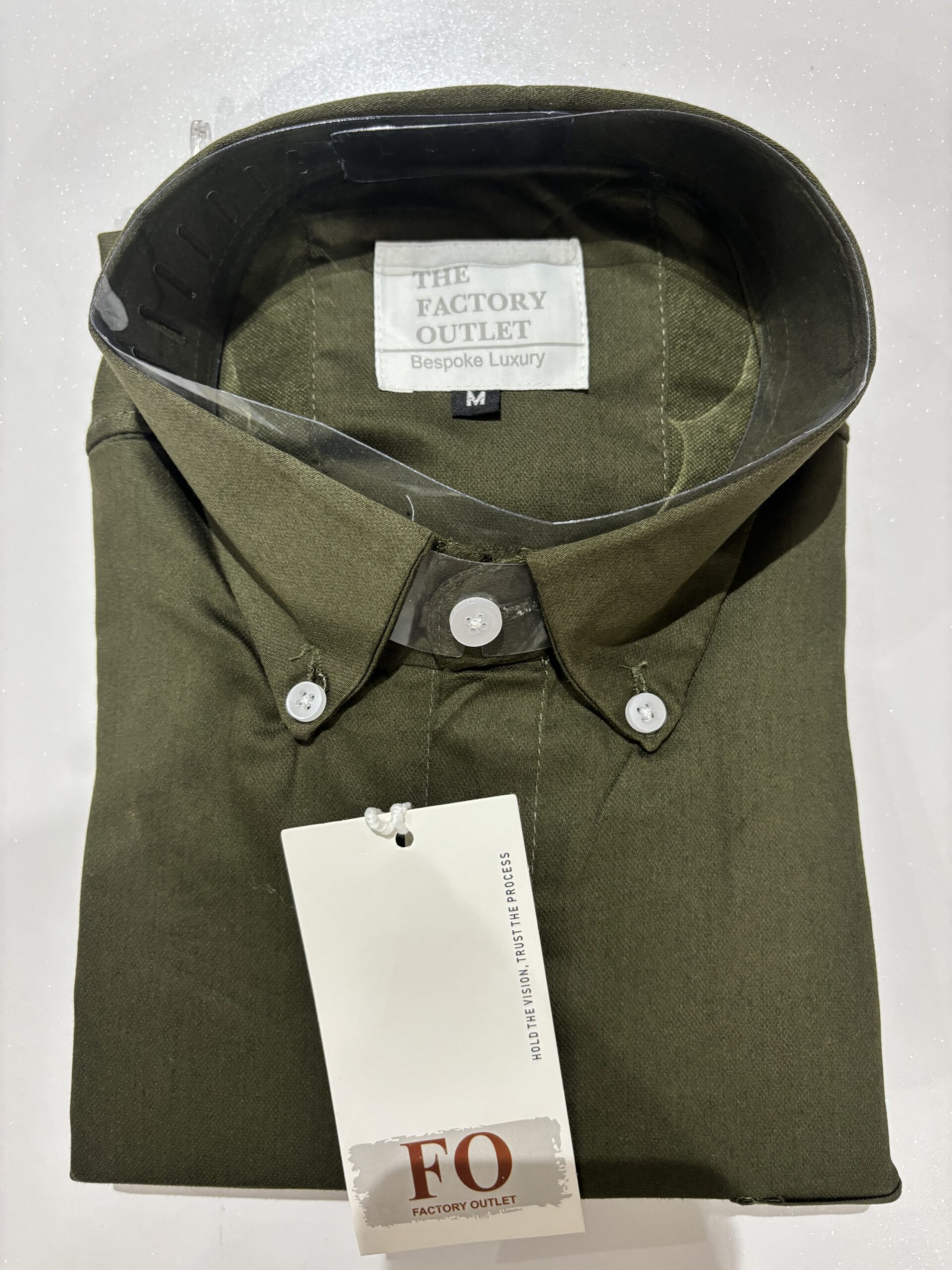 PLAIN DOBBY LYCRA OLIVE GREEN - Image 4